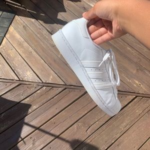 Adidas Superstars all white